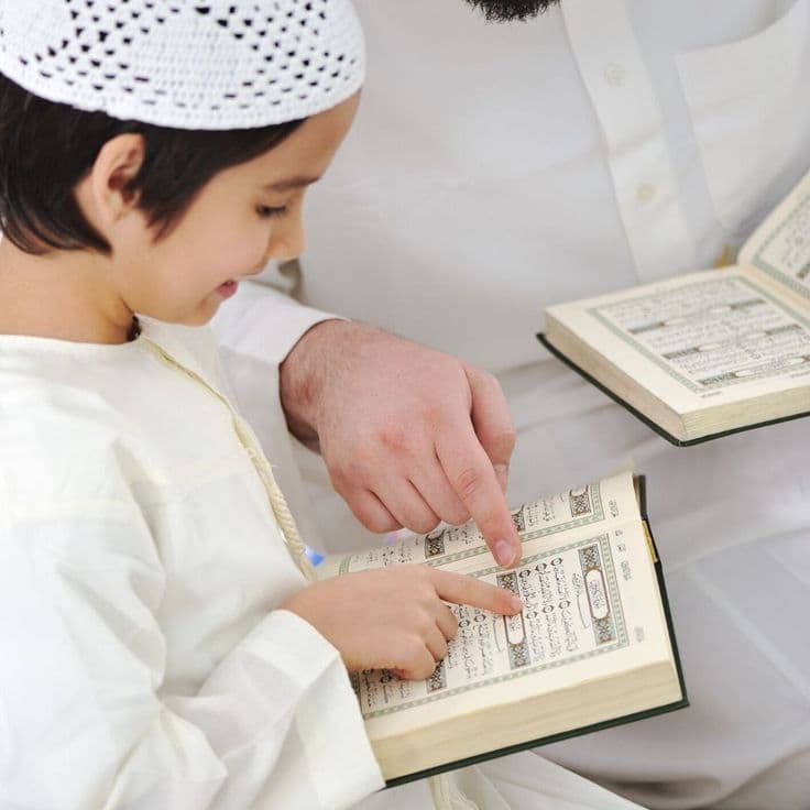 Muslim reading Quran at home for daily habit