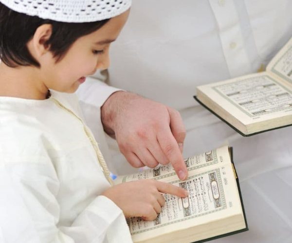 Muslim reading Quran at home for daily habit
